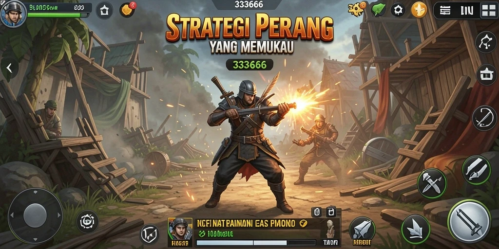 Tampilan gameplay menarik dari 333666 saat pemain menyerang musuh.