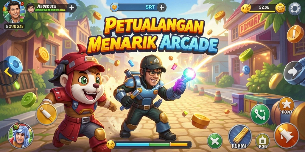 Tampilan gameplay seru dari 5RT yang penuh aksi menarik.