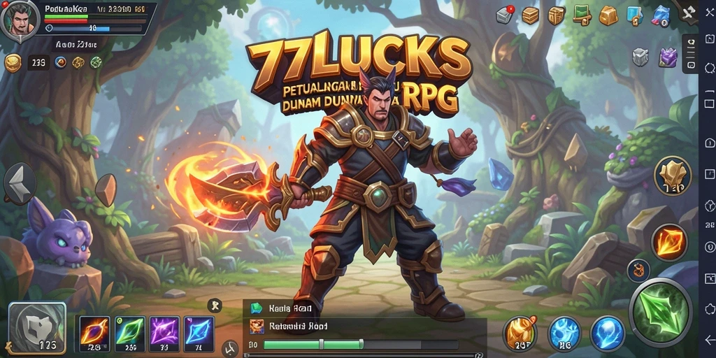Screenshot gameplay RPG yang menampilkan petualangan seru di 77LUCKS.