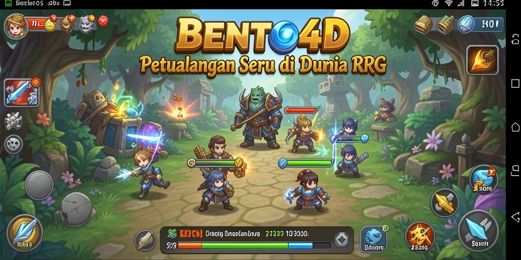 Screenshot utama BENTO4D menampilkan petualangan seru dalam dunia RPG.