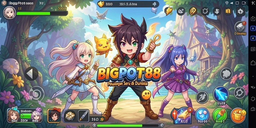 Tangkapan layar menunjukkan gameplay seru dari BIGPOT88 dalam dunia Anime.