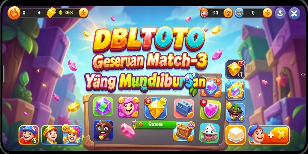 Tampilan gameplay DBLTOTO yang menampilkan momen mencocokkan item.