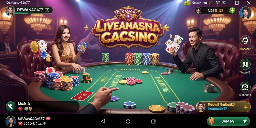 Tampilan gameplay Live Casino DEWANAGA77 dengan dealer profesional.