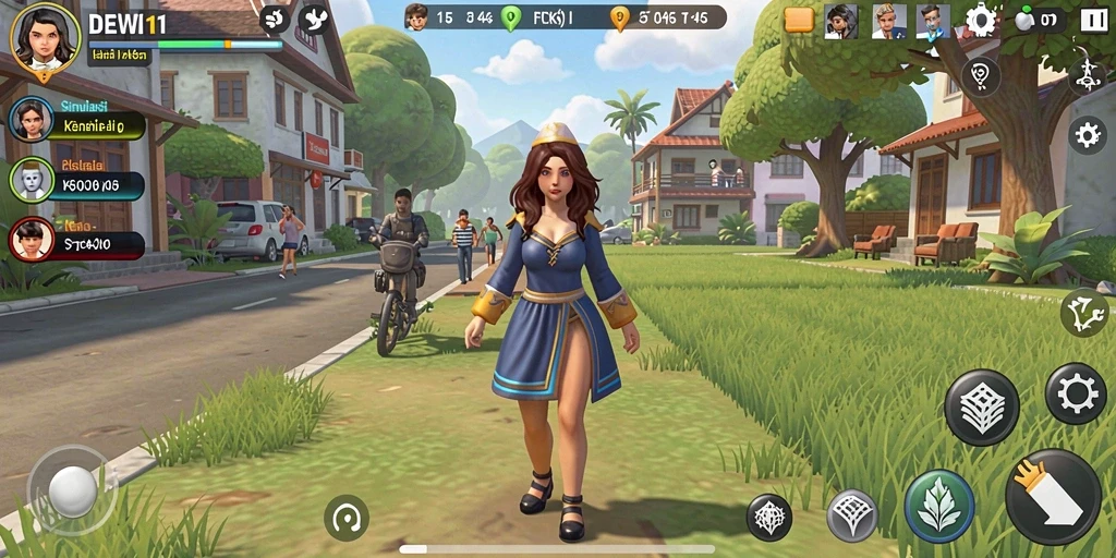 Tampilan menarik dari gameplay DEWI11 yang realistis.