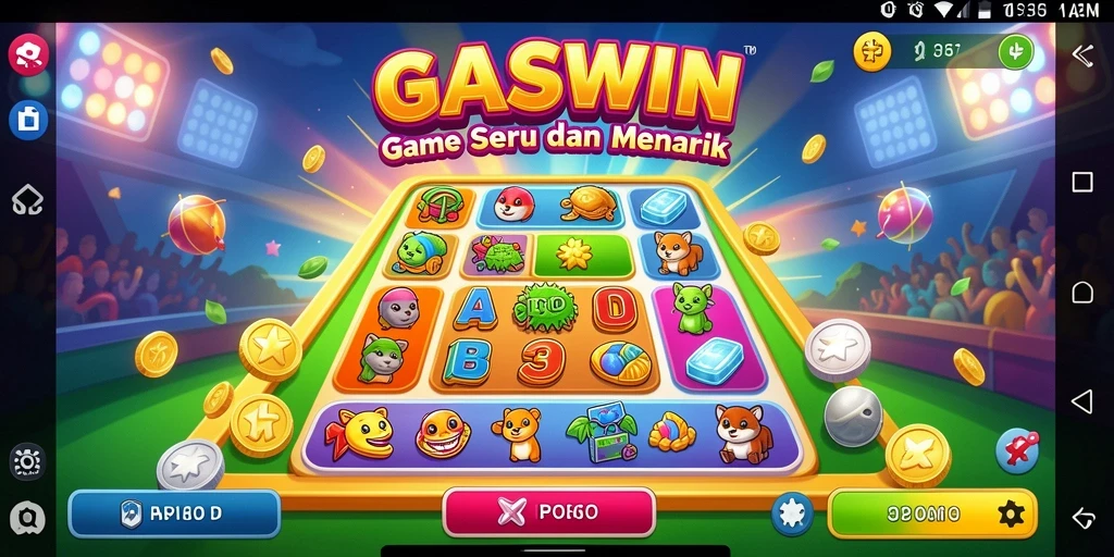 Tampilan gameplay GASWIN yang seru dan penuh warna.