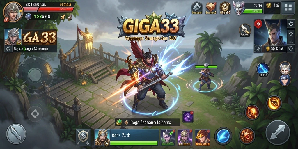 Tampilan gameplay GIGA33 dengan pertempuran strategi yang mendebarkan.