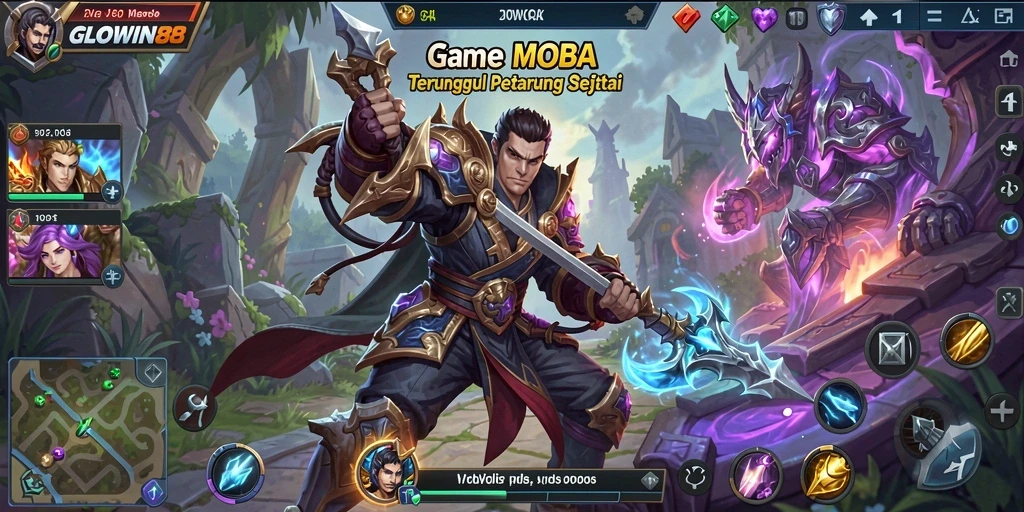 Gameplay seru dan mendebarkan dari GLOWIN88 di arena MOBA.