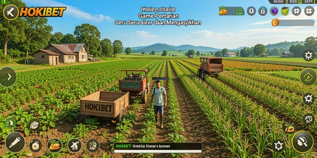 Tampilan gameplay distraksi pertanian di HOKIBET.