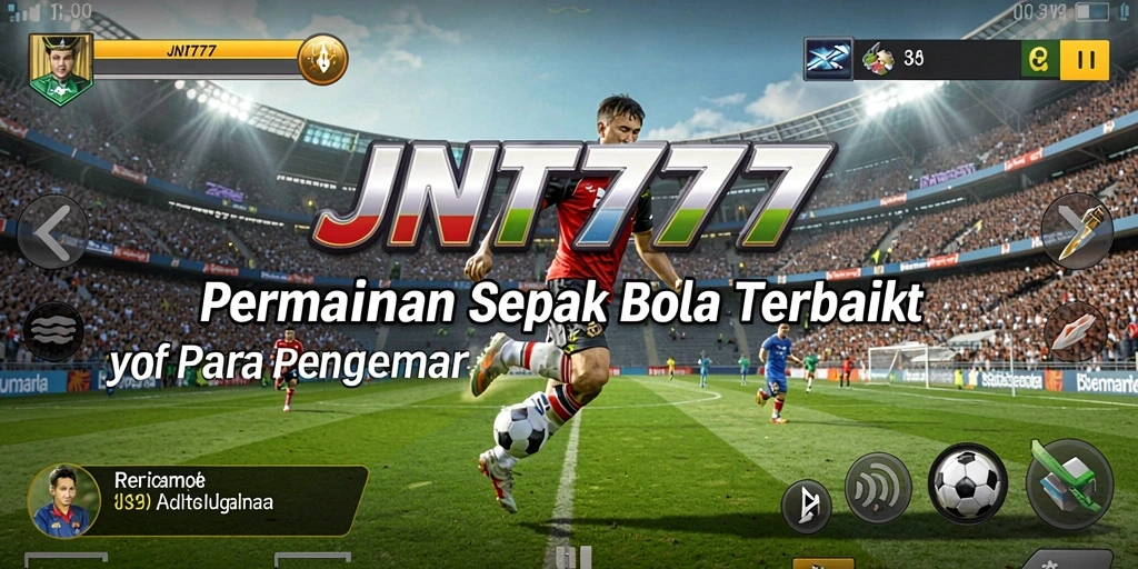 Tampilan gameplay intens dari JNT777 dalam aksi sepak bola.