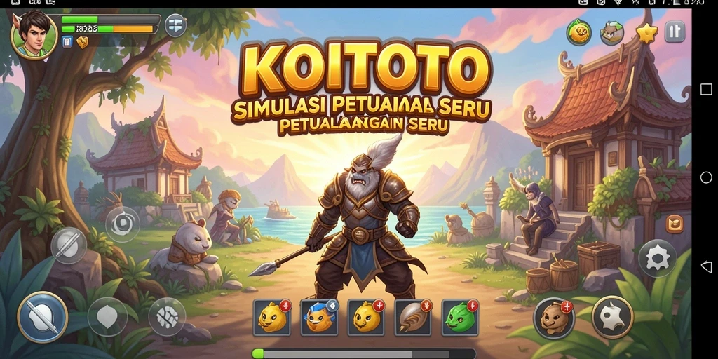 Tangkapan layar utama KOITOTO menunjukkan gameplay simulation yang mendalam.