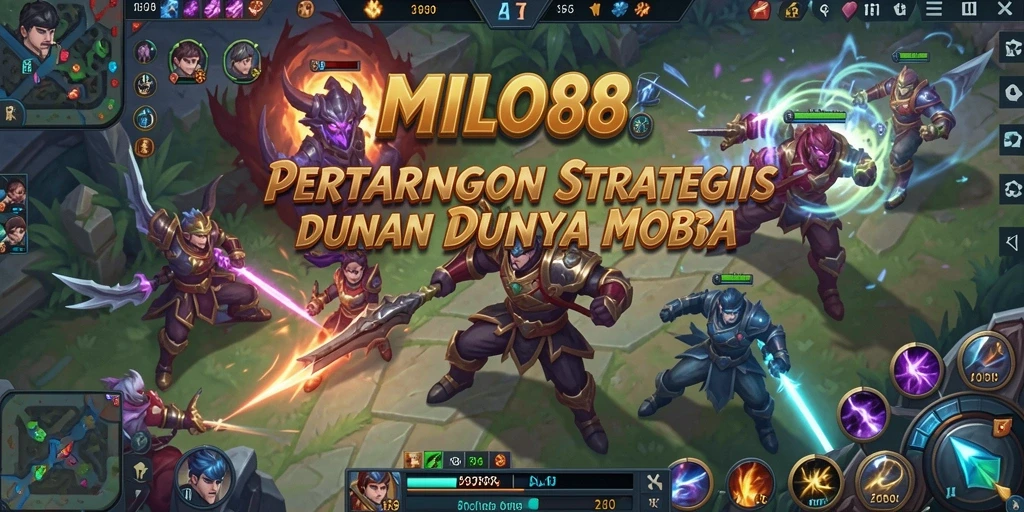 Tangkapan layar menampilkan aksi pertarungan dalam game MOBA.