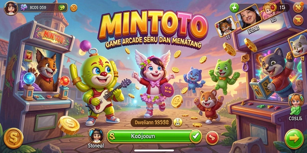 Tampilan gameplay seru di MINTOTO dengan berbagai karakter.