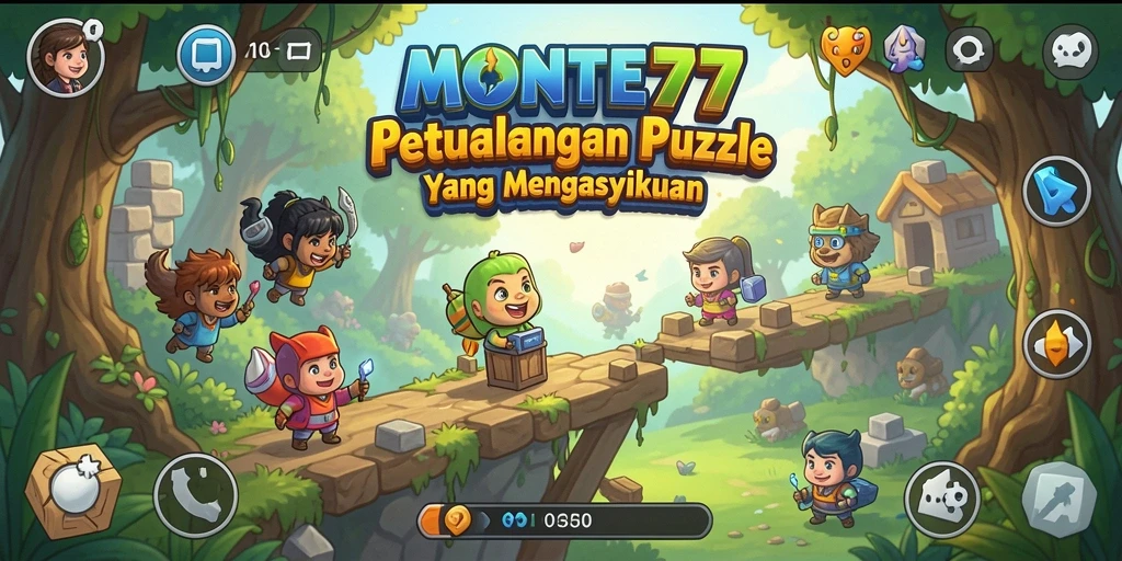 Menggambarkan gameplay puzzle yang menarik di MONTE77.