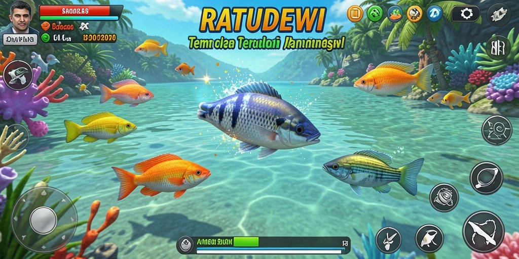 Tampilan grafis menarik dari gameplay Tembak Ikan RATUDEWI.