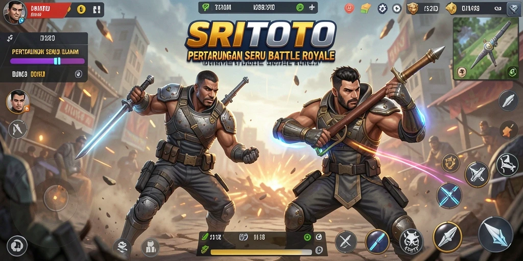 Gameplay SRITOTO yang seru dan menegangkan dalam pertandingan Battle Royale.