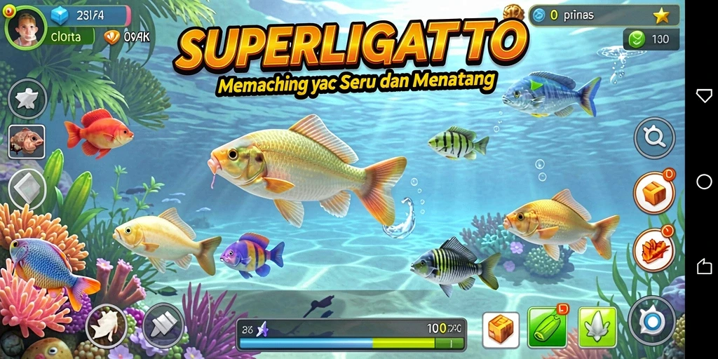 Tangkapan ikanku yang terbaik dalam gameplay SUPERLIGATOTO.
