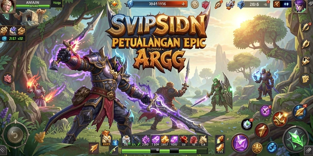Tangkapan layar gameplay SVIPSIDN dengan pertempuran seru dan karakter yang beragam.