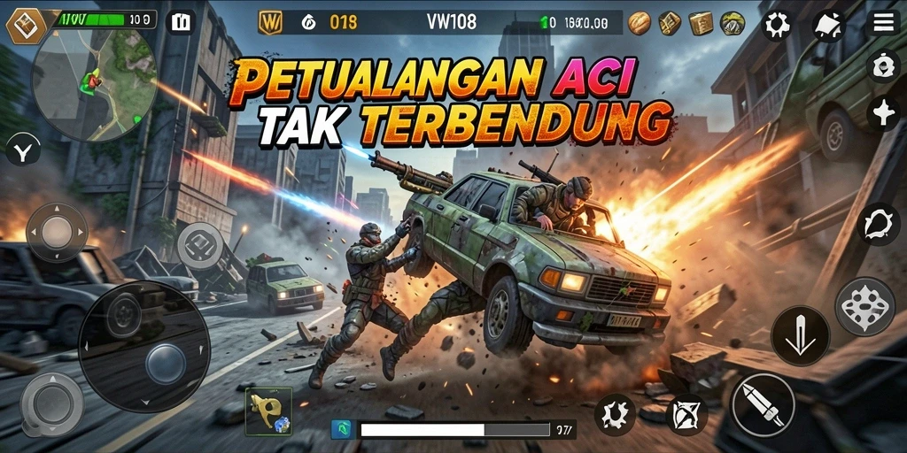 Tampilan gameplay mendebarkan dari VW108 dengan aksi yang cepat dan intens.