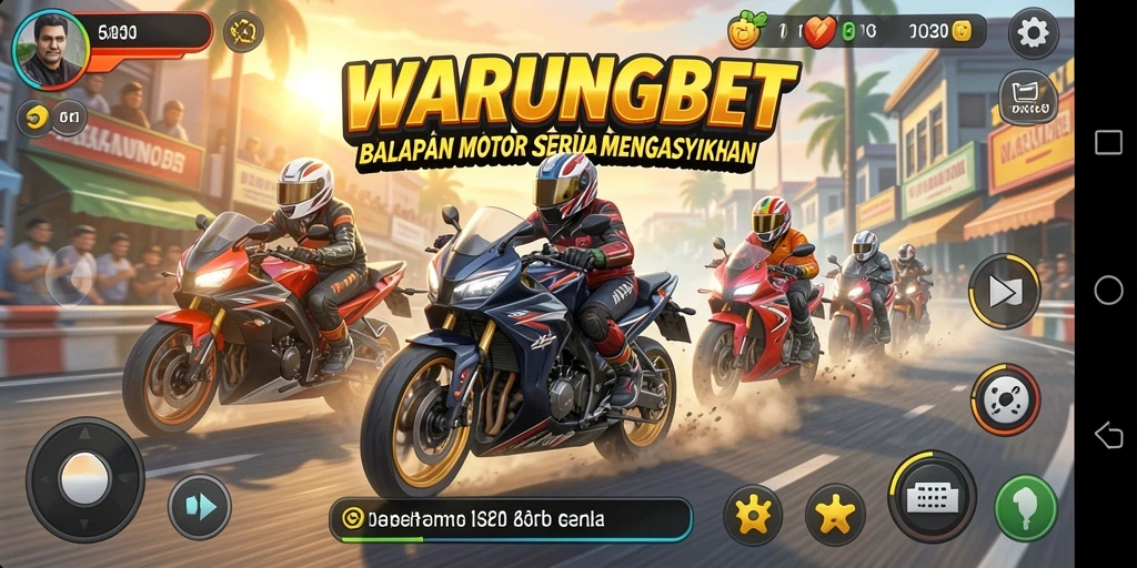 Gameplay seru dengan balapan motor yang mendebarkan dan penuh aksi.