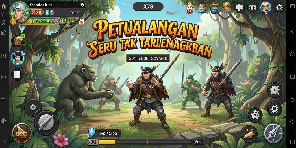 Tampilan gameplay X78 yang seru dan menyenangkan dalam petualangan.